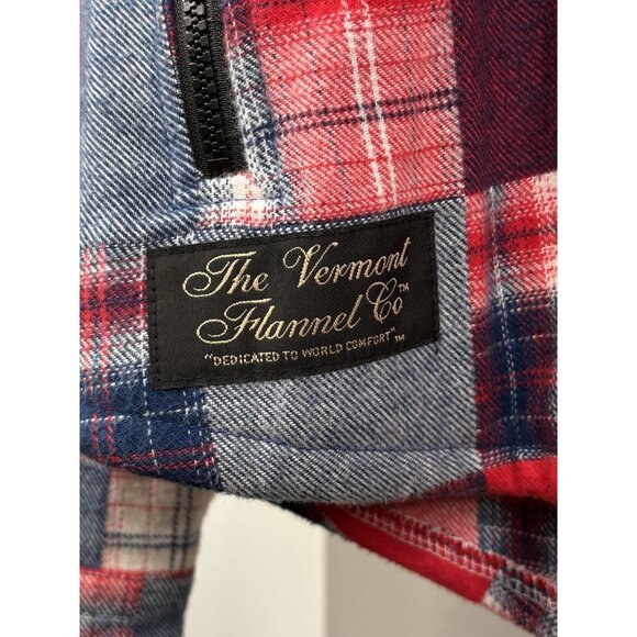 Vermont Flannel Co Hooded Men's XS Cottage Cozy Patchwork Plaid Full Zip Jacket - Picture 8 of 16